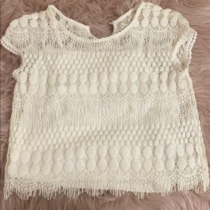Girls Cream Crop Top